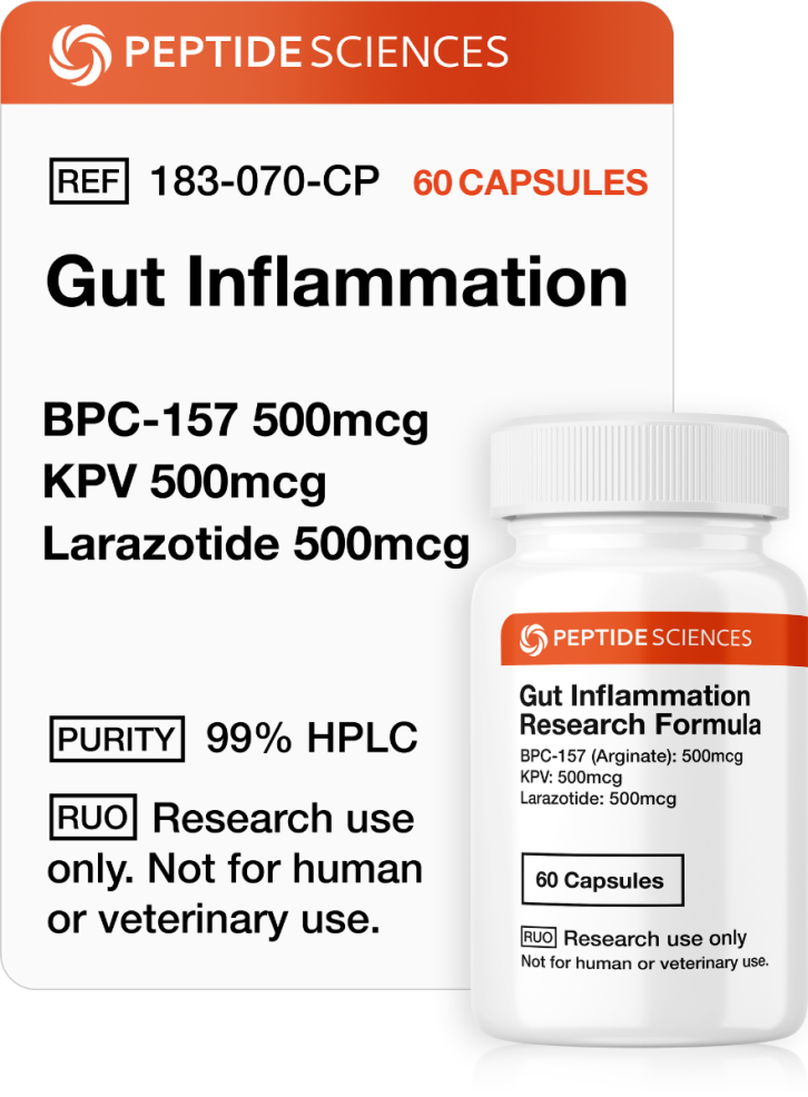 Gut Inflammation (60 Capsules) (Stable BPC-157 Arginate, KPV, Larazotide)